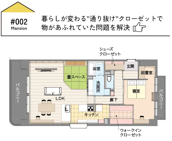 CASE02 暮らしが変わる”通り抜け”クローゼットで、物があふれていた問題を解決