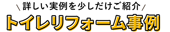 詳しい実例を少しだけご紹介　トイレリフォーム事例